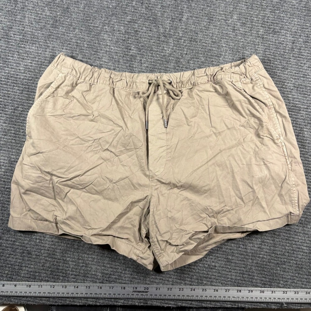 American Eagle Shorts Mens XL Tan Excellent Khaki Elastic Waist Drawstring